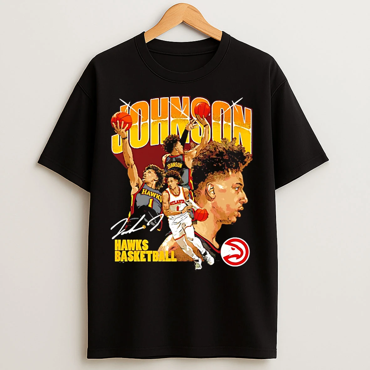 Classic Jalen Johnson Atlanta Hawks Player Collage Signature T Shirts