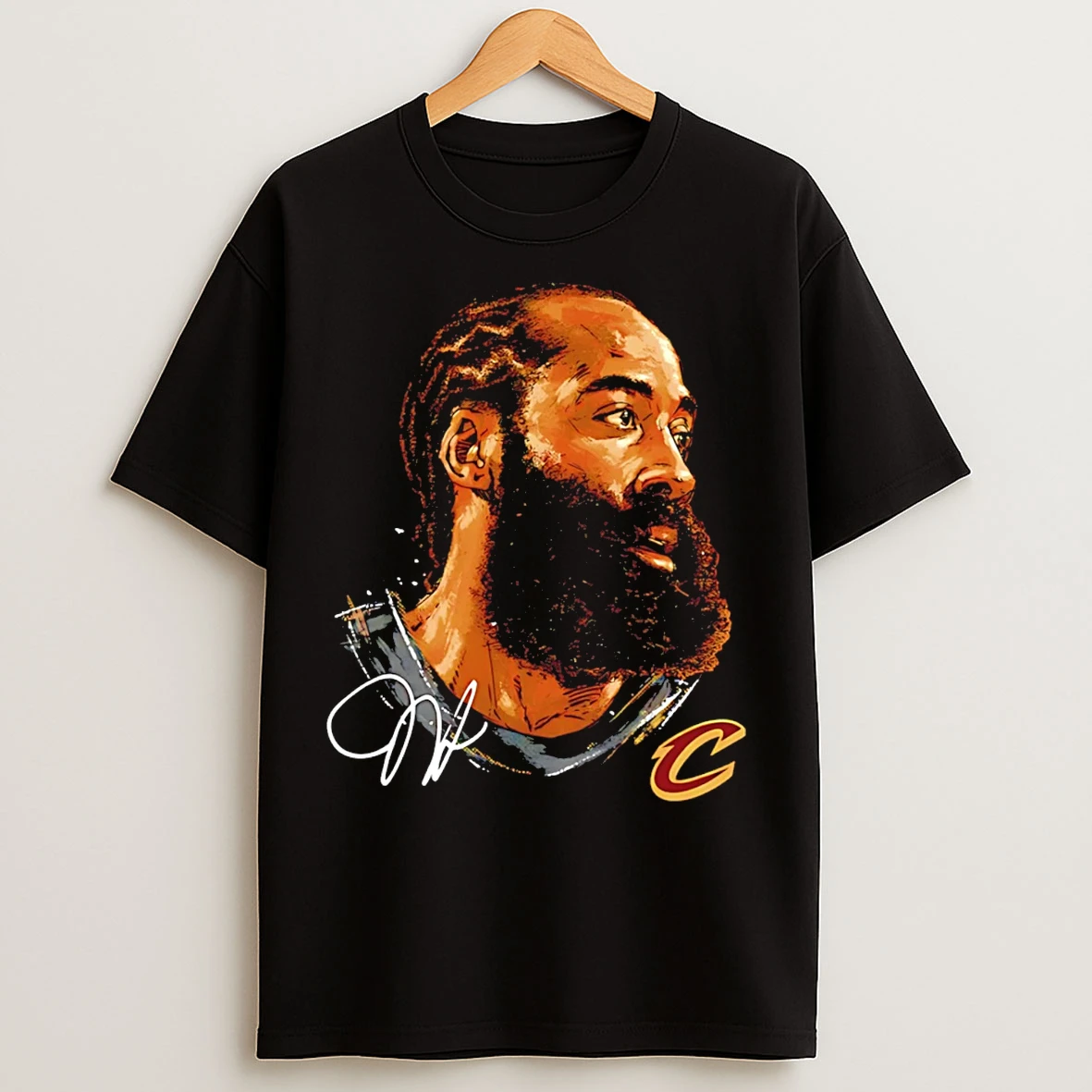 Classic James Harden Cleveland Cavaliers Portrait Signature T Shirts