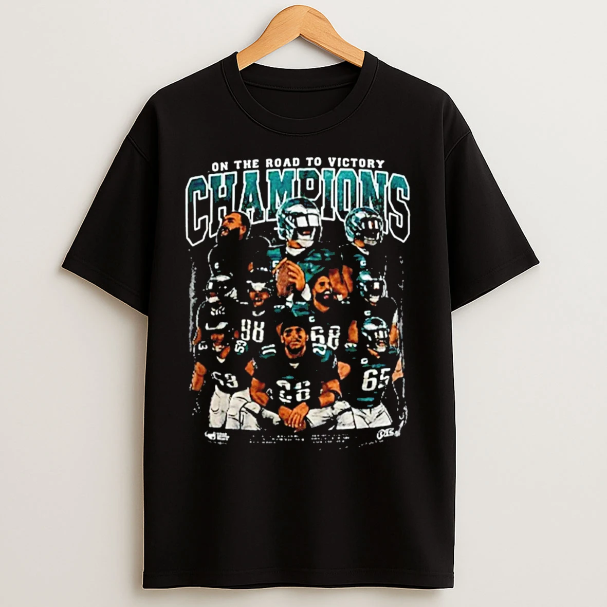 Classic Justin Crawford Rocking Eagles Champions T Shirts