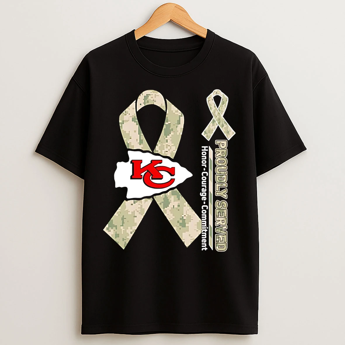 Classic Kansas City Chiefs Proudly Served Honor Courage Commitment T Shirts