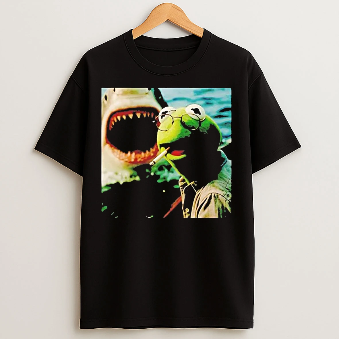 Classic Kermit The Frog Smoking Selfie With Shark T Shirts