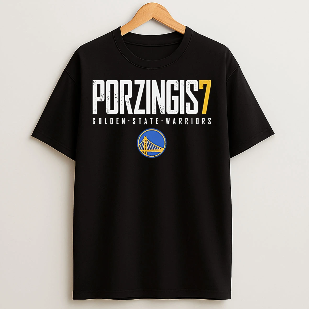 Classic Kristaps Porzingis Golden State Warriors Elite Number And Name T Shirts