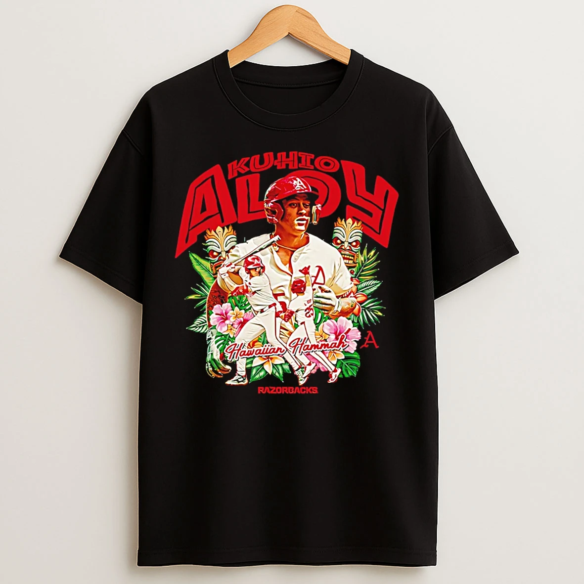 Classic Kuhio Aloy Arkansas Baseball Ncaa Hawaiian Hammer Graphic T Shirts