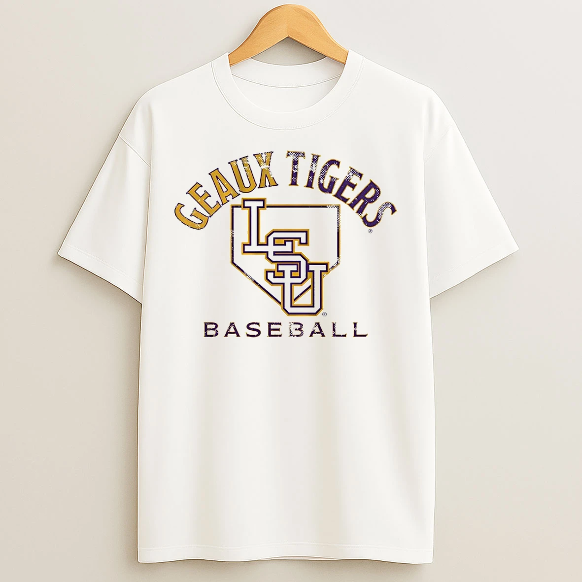 Classic Lsu Tigers Geaux Tigers Baseball Home Plate T Shirts