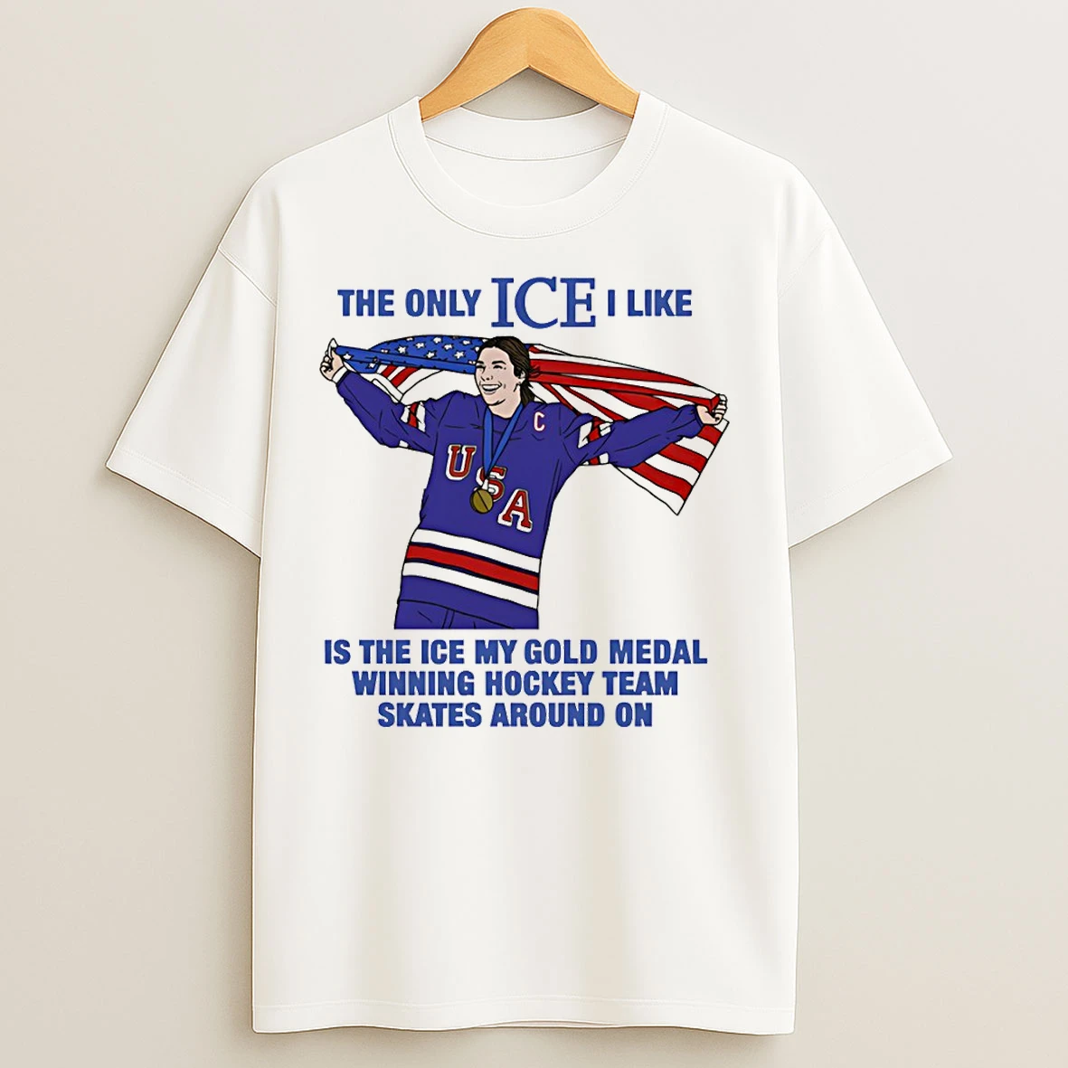 Classic Megan Keller The Only Ice I Like Is The Ice My Gold Medal Winning Hockey Teams Skate Around On T Shirts