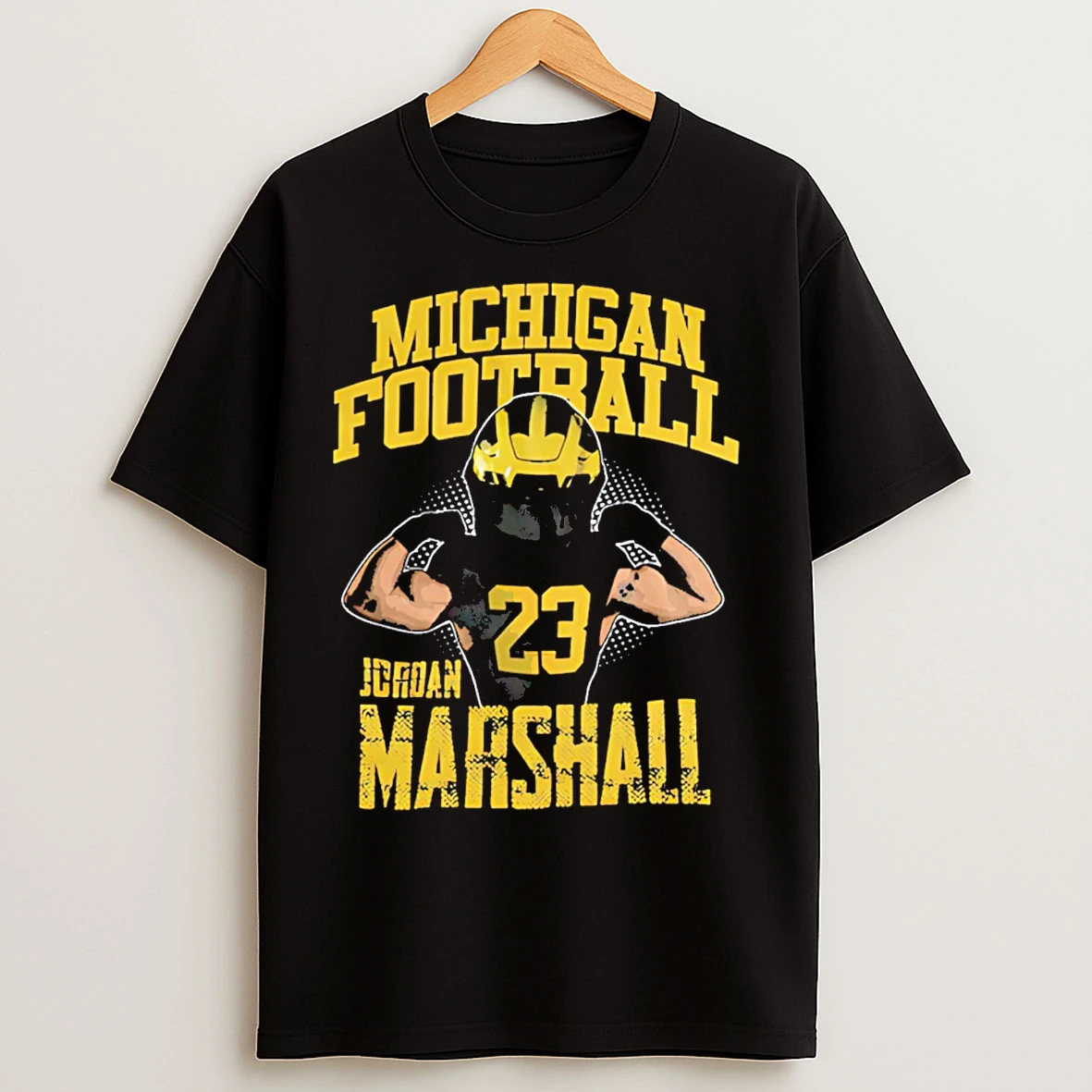 Classic Michigan Football Jordan Marshall Caricature T Shirts