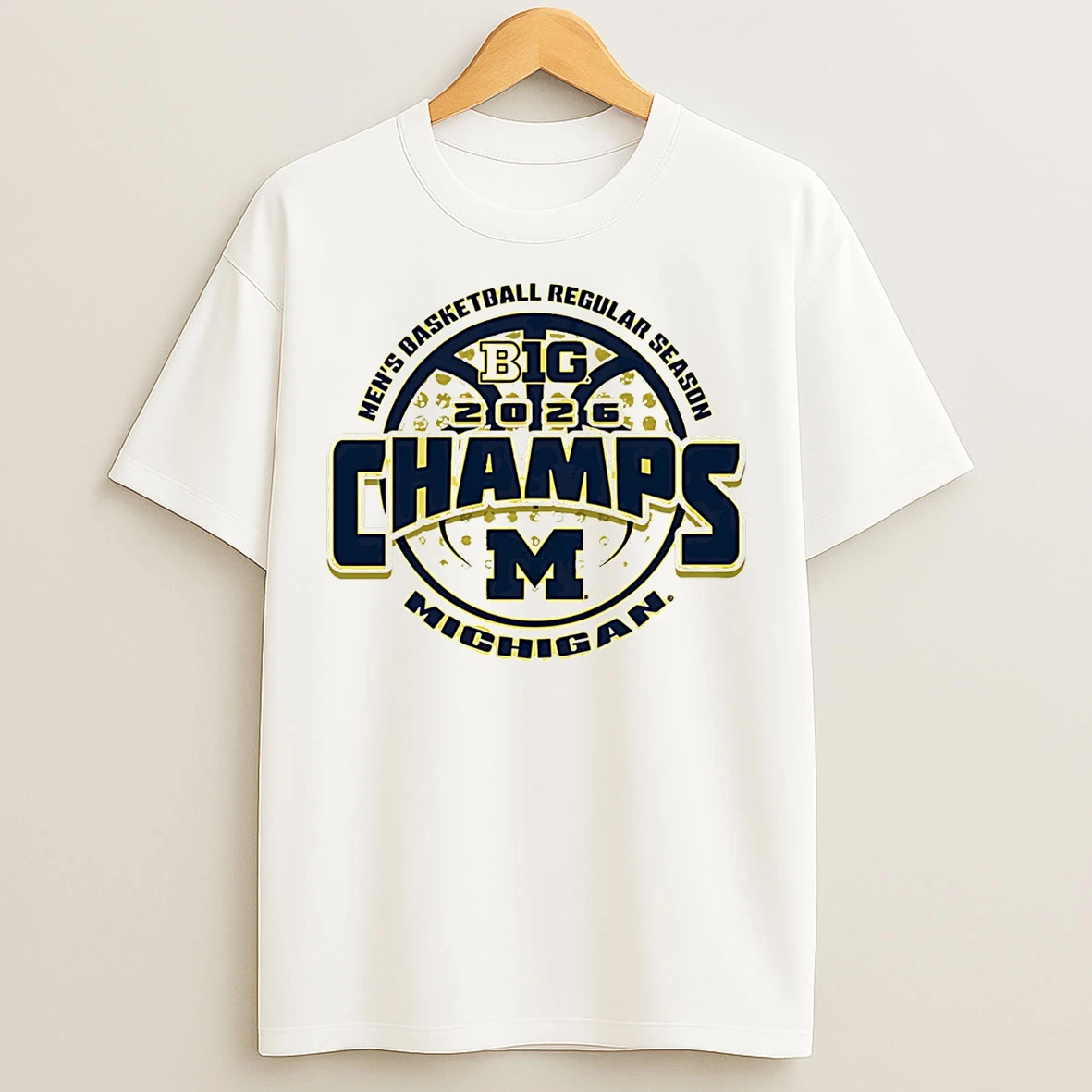Classic Michigan Wolverines 26 Big Ten Mens Basketball Regular Season Champions T Shirts
