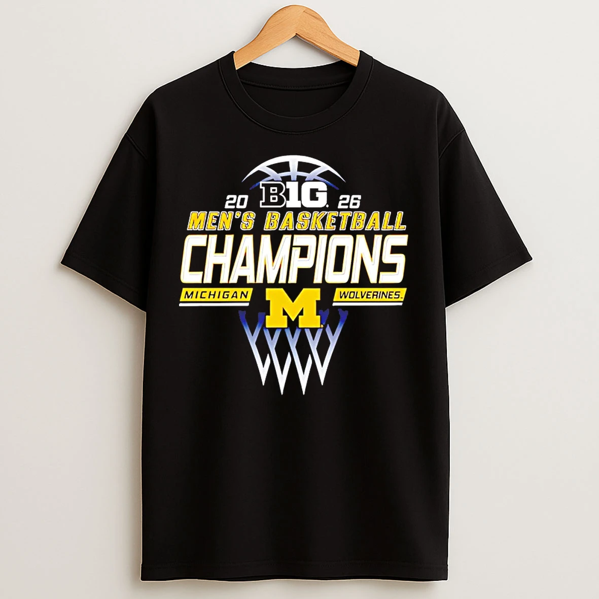 Classic Michigan Wolverines Big Ten 2026 Mens Basketball Champions T Shirts