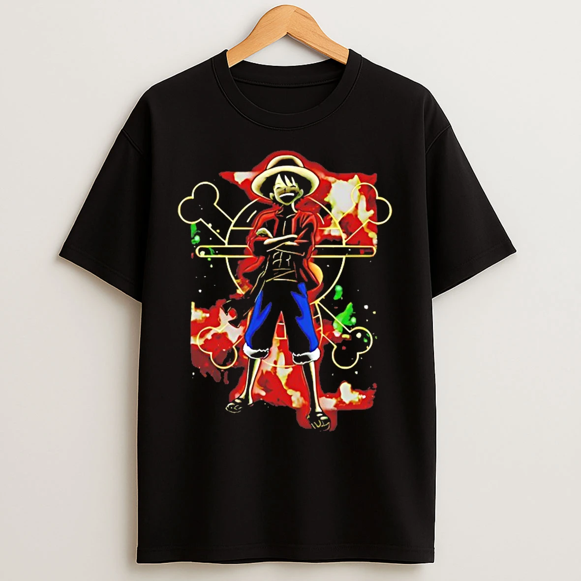 Classic Monkey D Luffy One Piece Rubber King Shadow Nebula T Shirts