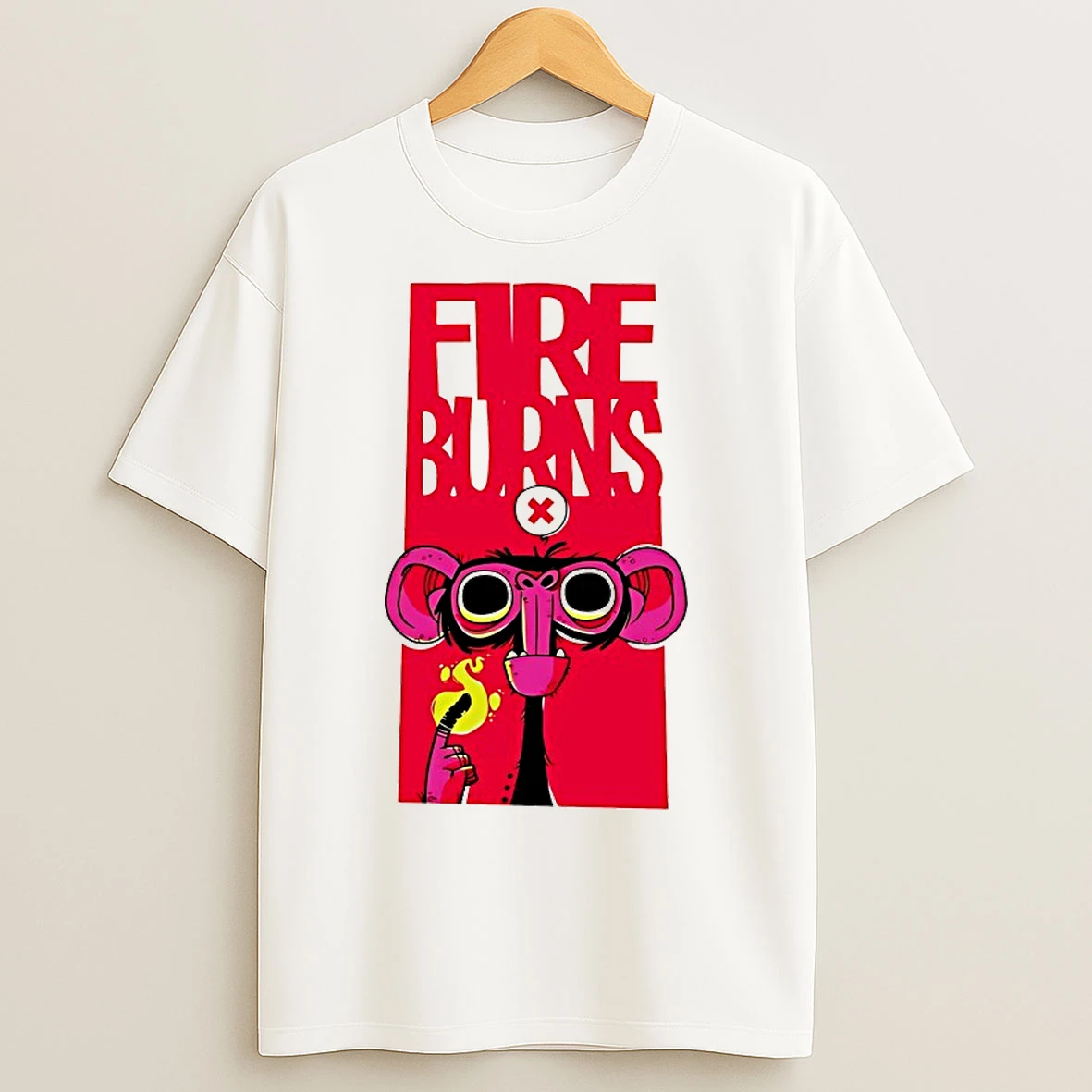 Classic Monkey With The Burning Hand T Shirts