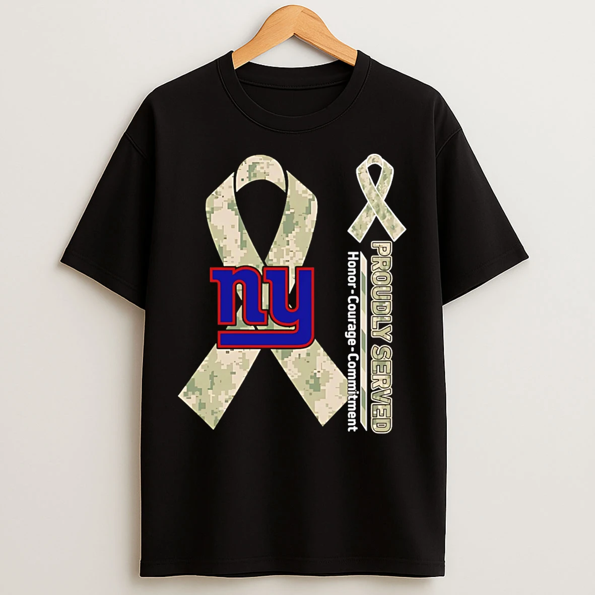 Classic New York Giants Proudly Served Honor Courage Commitment T Shirts
