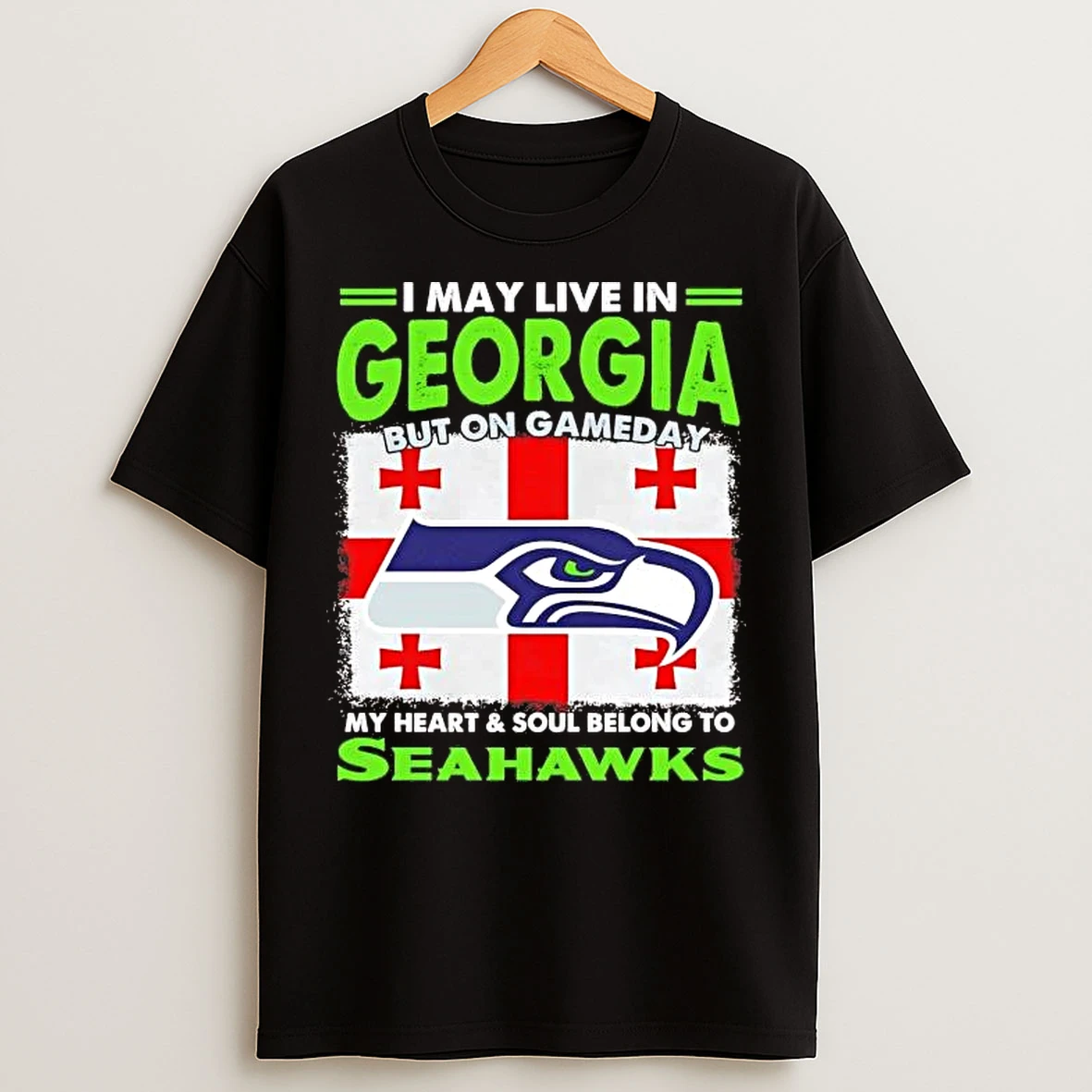 Classic On Gameday My Heart And Soul Belong To Seattle Seahawks I May Live In Georgia T Shirts