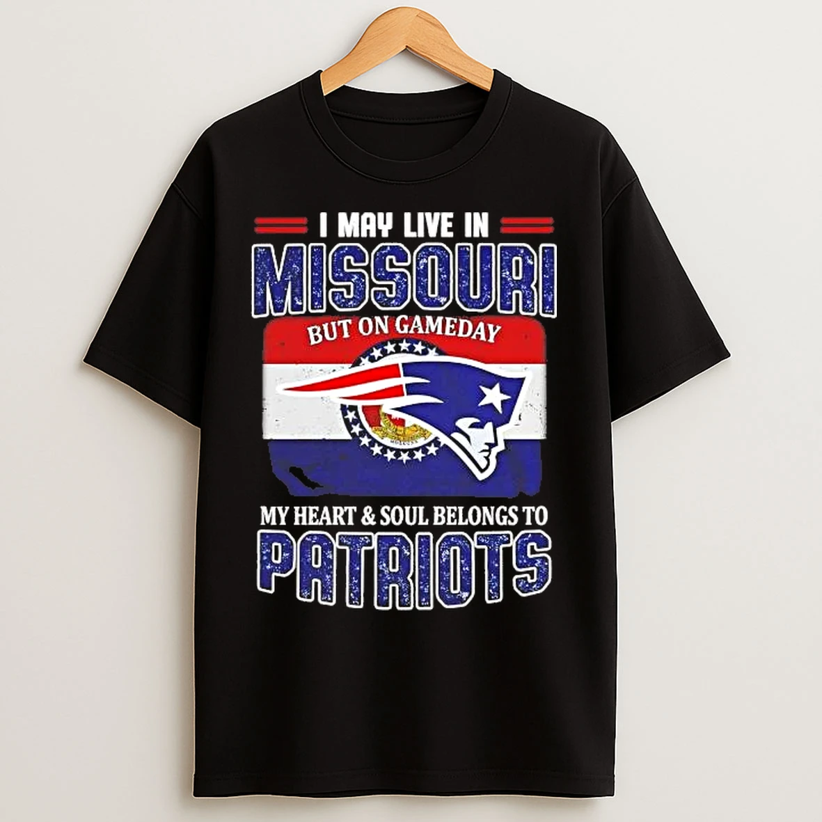 Classic On Gameday My Heart And Soul Belongs To Patriots I May Live In Missouri T Shirts