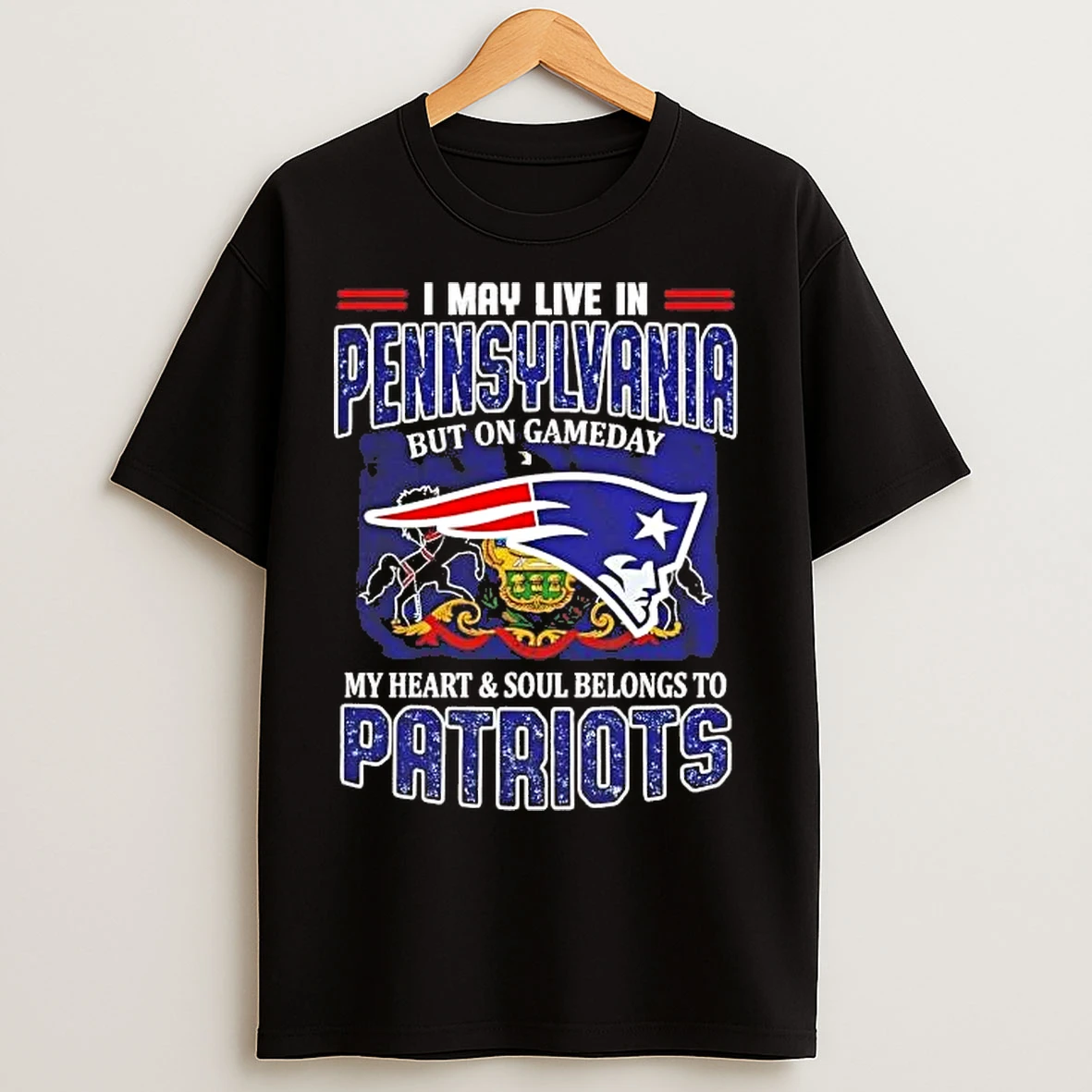 Classic On Gameday My Heart And Soul Belongs To Patriots I May Live In Pennsylvania T Shirts