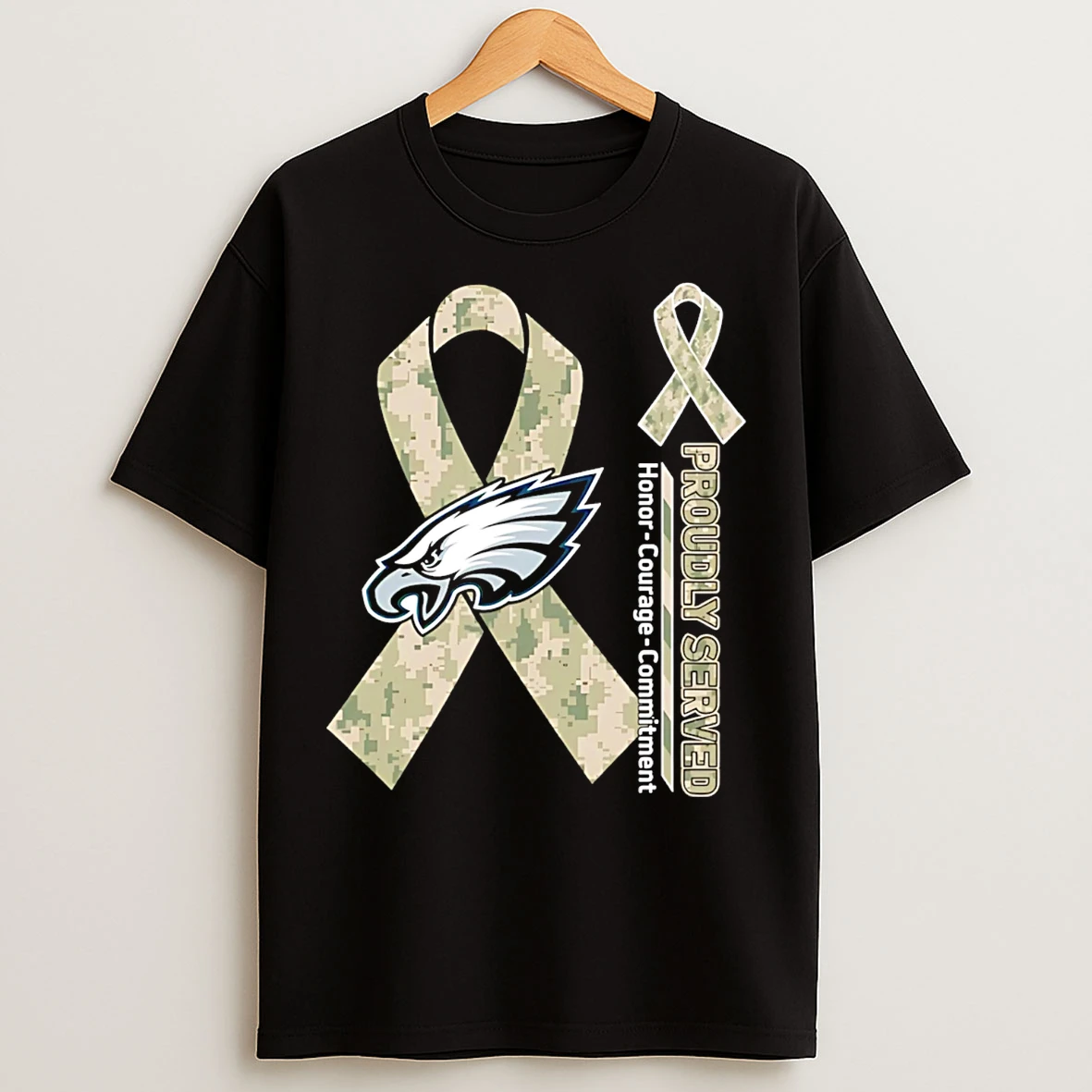 Classic Philadelphia Eagles Proudly Served Honor Courage Commitment T Shirts