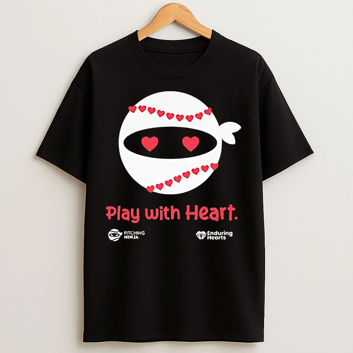 Classic Pitching Ninja Play With Heart T Shirts