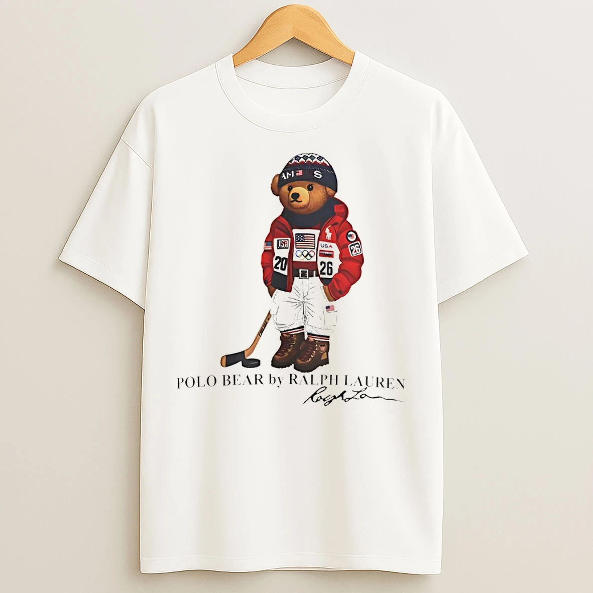Classic Polo Bear Usa Hockey By Ralph Lauren Olympic 2026 T Shirts