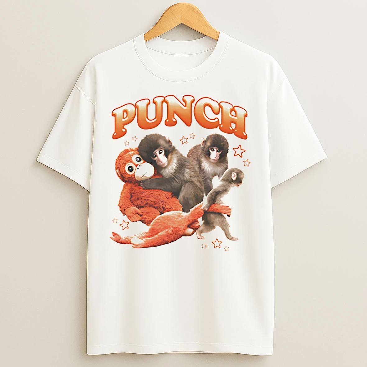 Classic Punch The Monkey Cartoon Graphic T Shirts