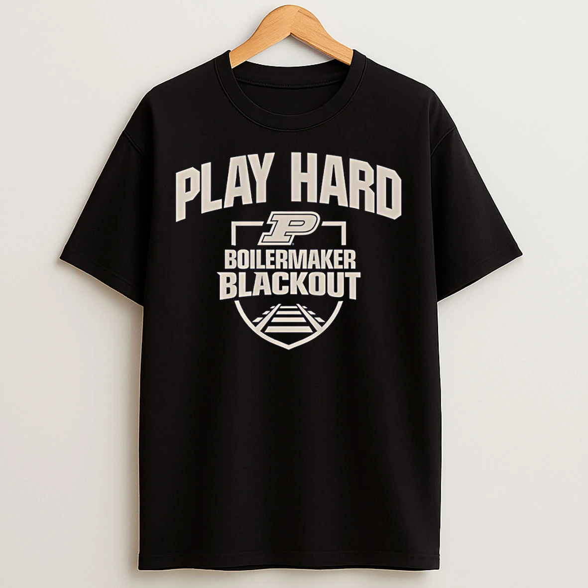 Classic Purdue Boilermakers Basketball Blackout Play Hard Boilermaker Blackout T Shirts