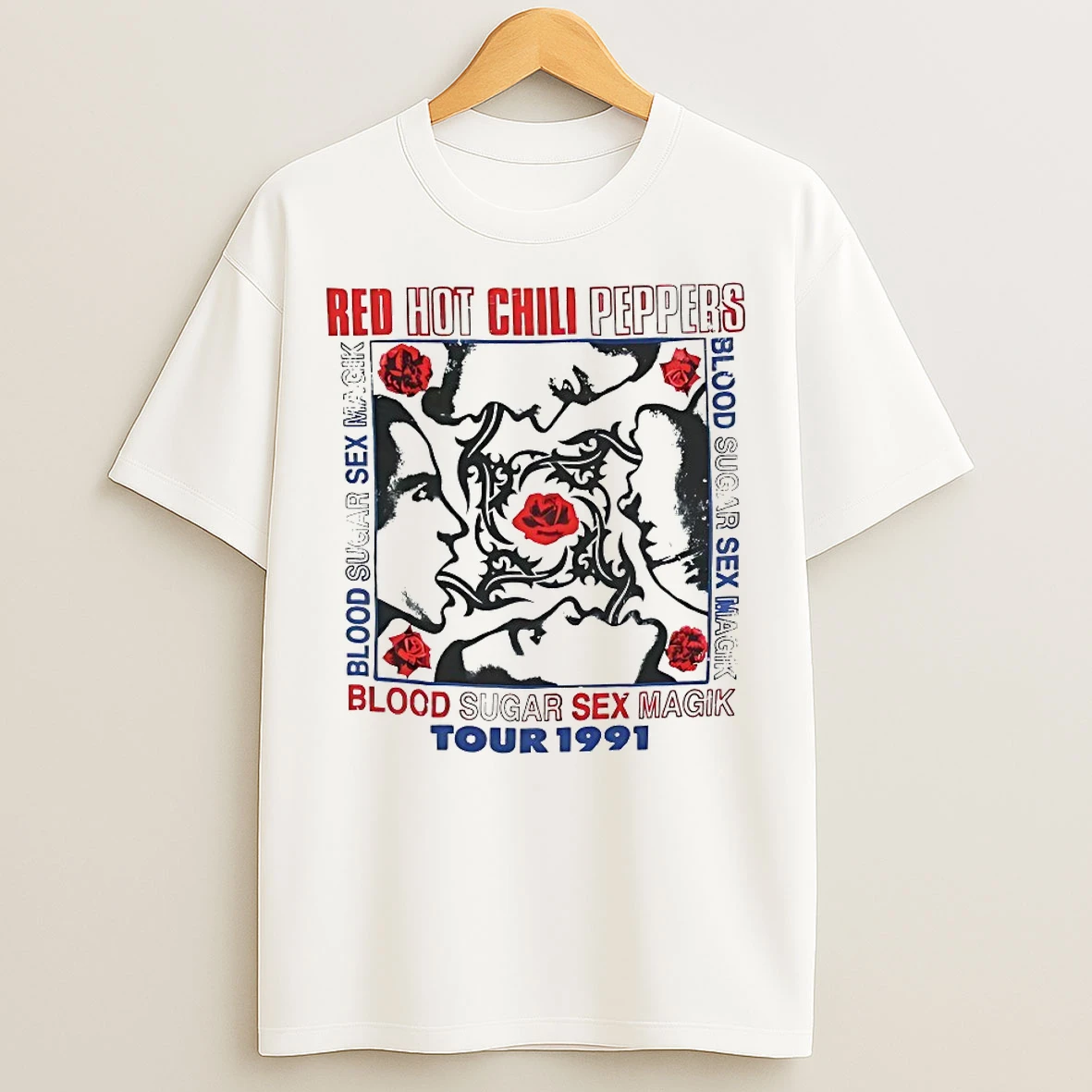Classic Red Hot Chili Peppers Blood Sugar Sex Magik Tour 1991 T Shirts