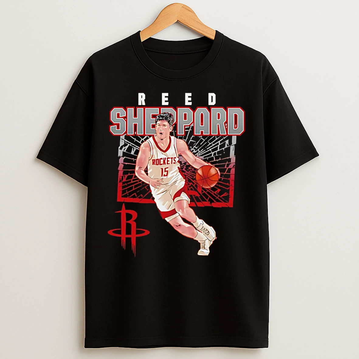 Classic Reed Sheppard Houston Rockets Shattered T Shirts