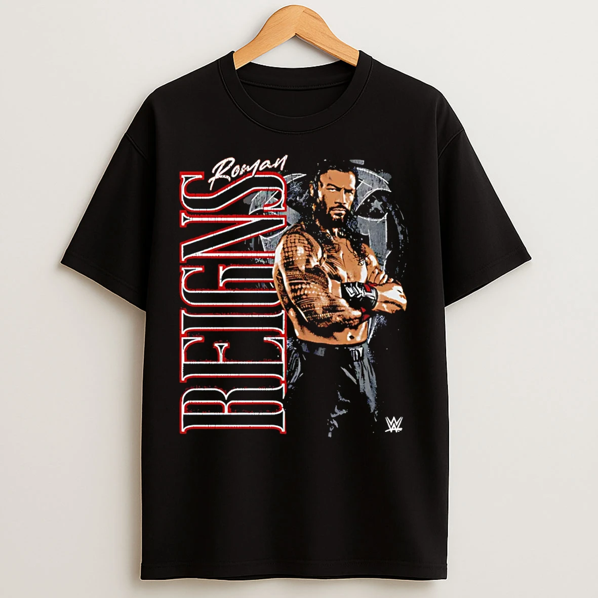 Classic Roman Reigns Wwe Vertical Name Graphic T Shirts