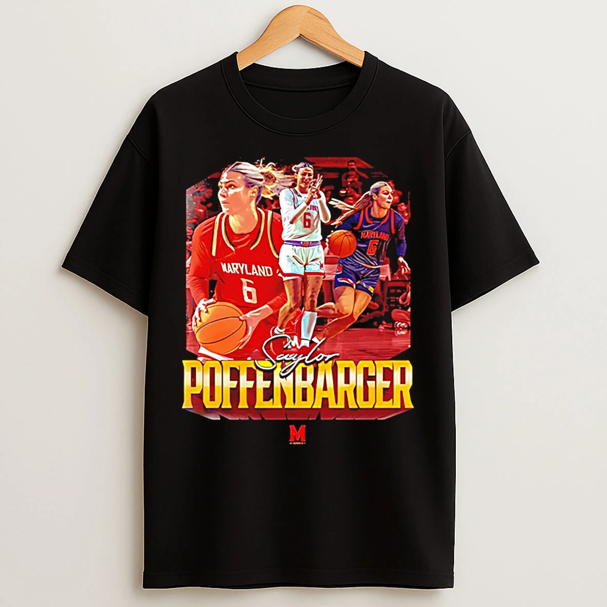 Classic Saylor Poffenbarger Maryland Basketball Ncaa Player Collage T Shirts