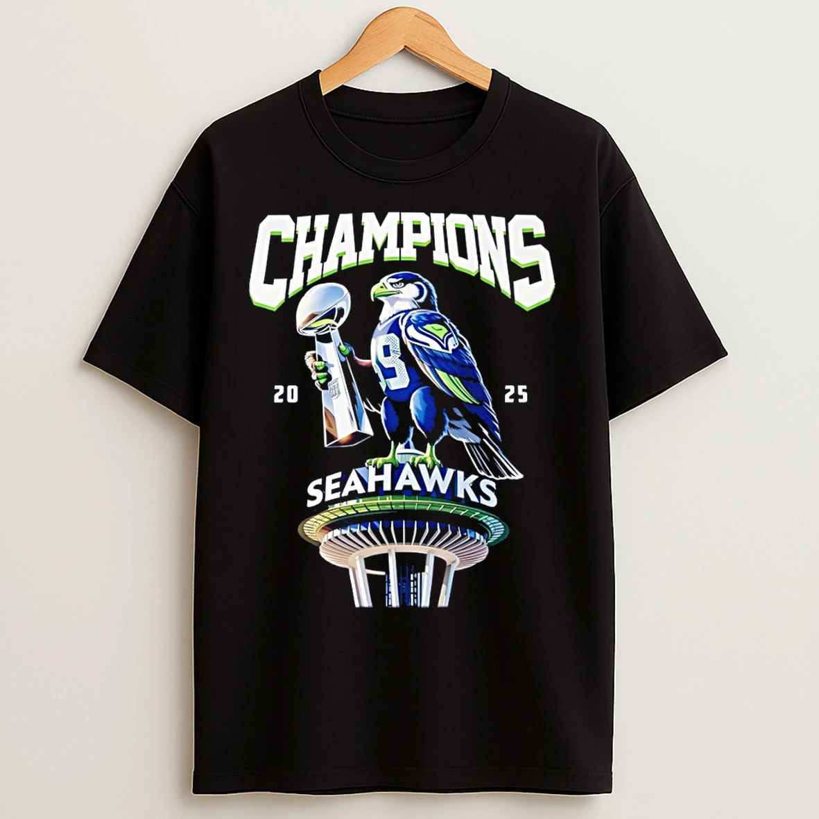Classic Seattle Seahawks Super Bowl Lx Champions Trophy 2025 T Shirts