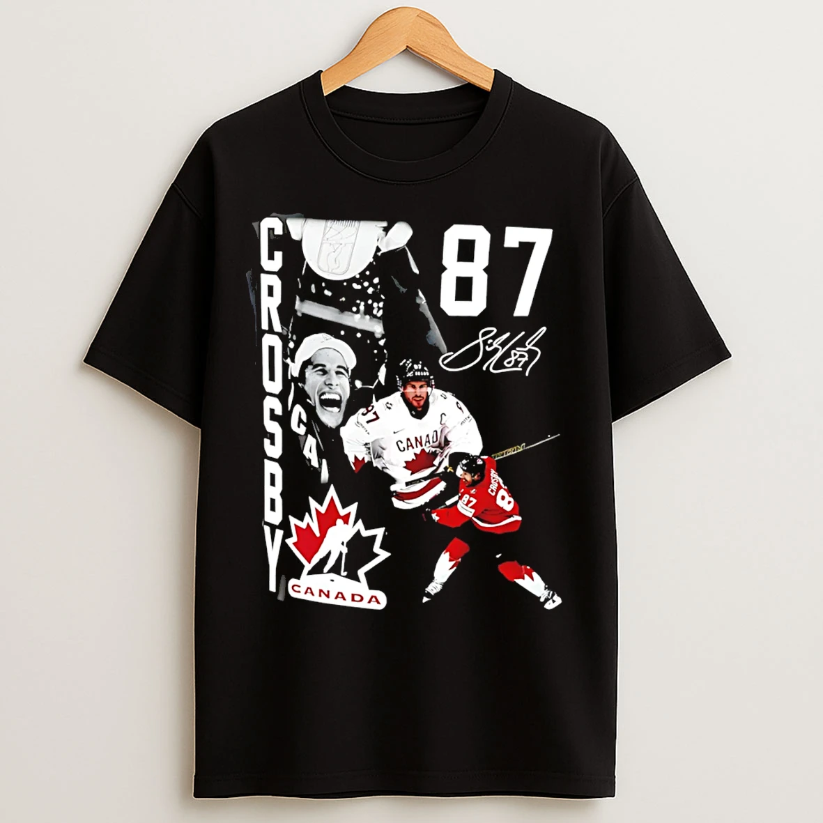 Classic Sidney Crosby Team Canada Hockey Graphic T Shirts