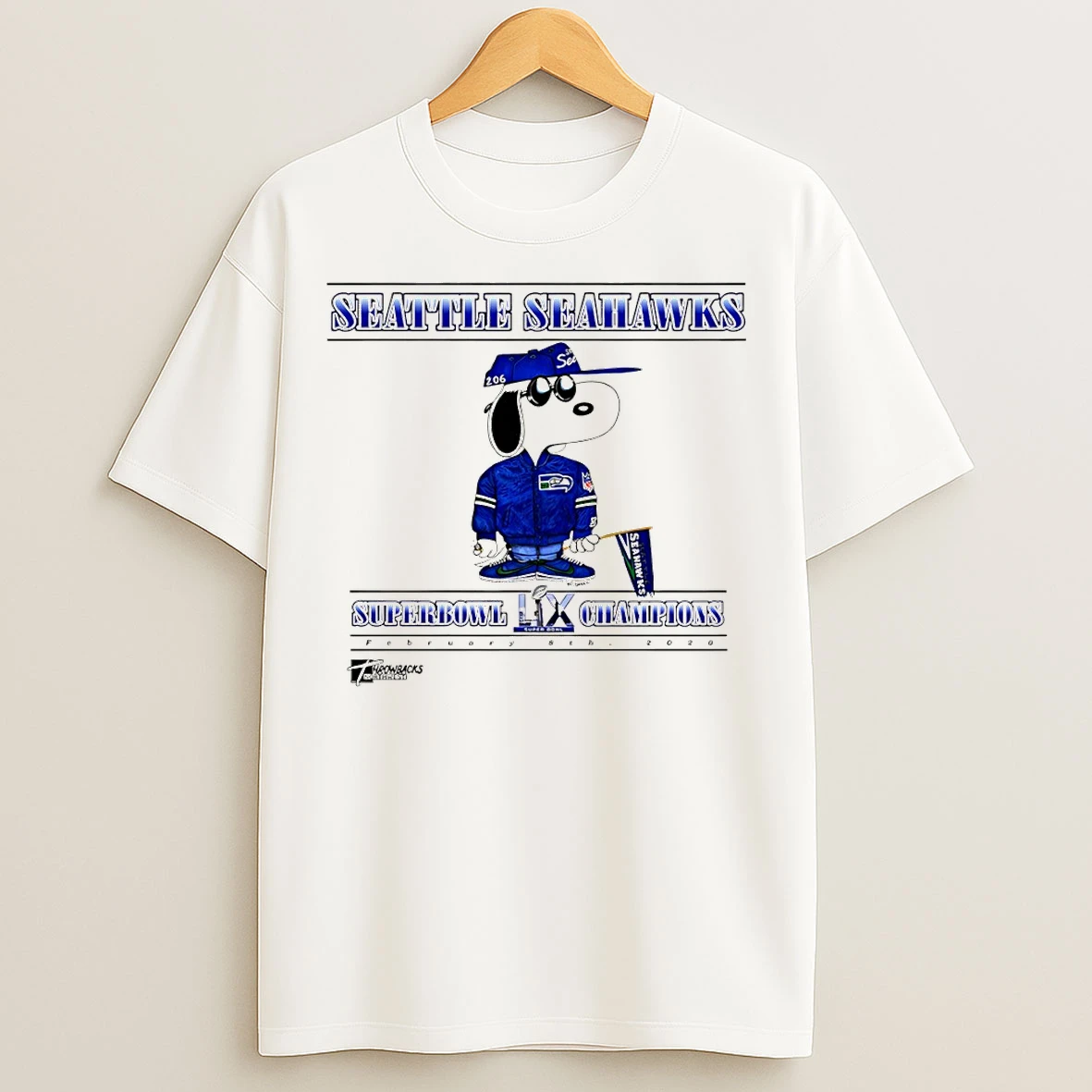 Classic Snoopy Seattle Seahawks Super Bowl Lix Champions 2026 T Shirts