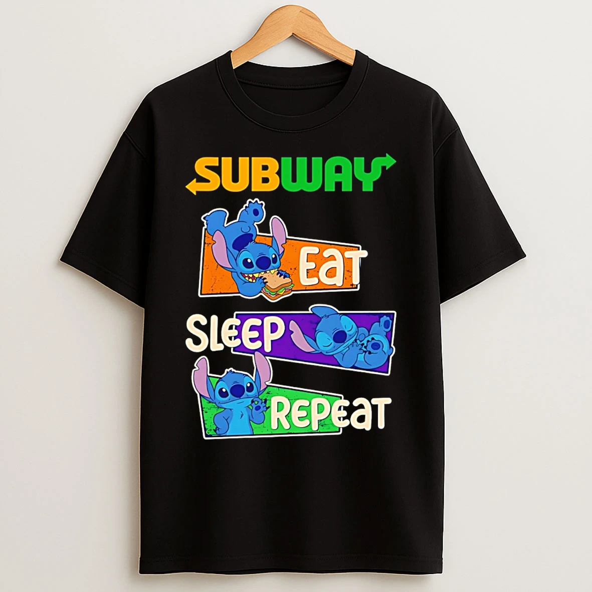 Classic Subway X Bluey Eat Sleep Repeat T Shirts