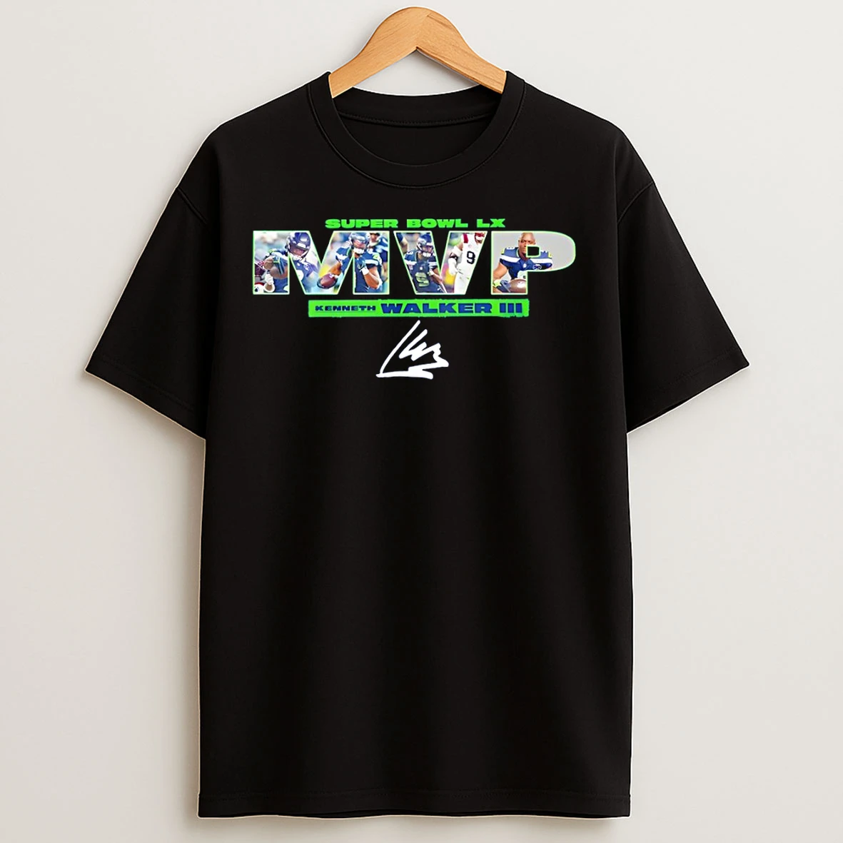 Classic Super Bowl Lx 2026 Mvp Kenneth Walker Iii Signature T Shirts