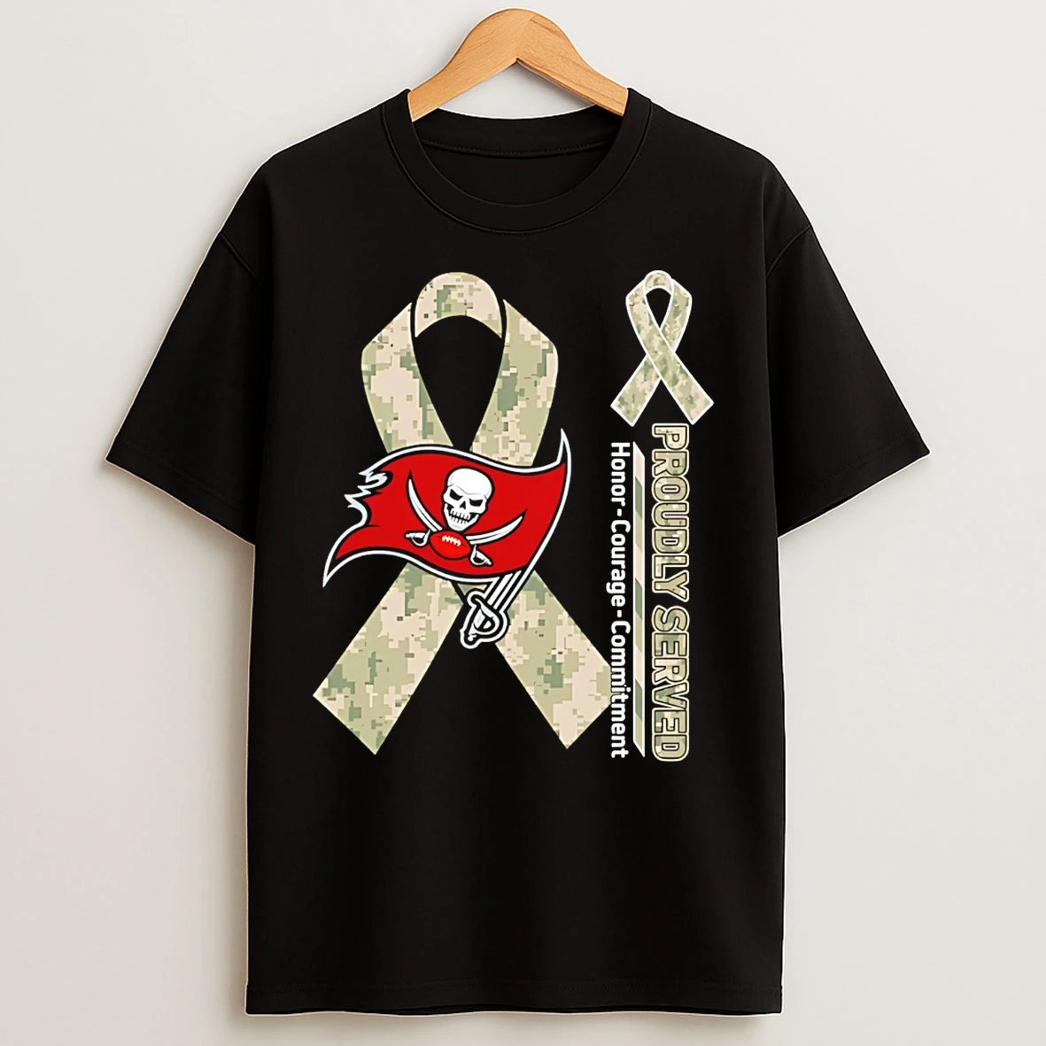 Classic Tampa Bay Buccaneers Proudly Served Honor Courage Commitment T Shirts