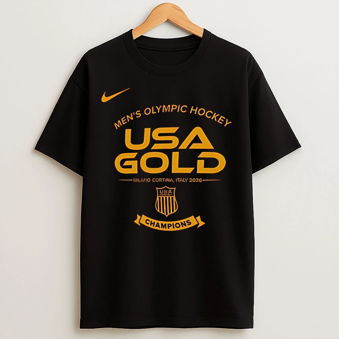 Classic Team Usa 2026 Womens Ice Hockey Gold Medal Winner Nike Logo T Shirts