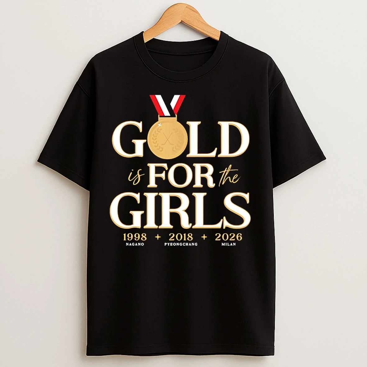 Classic Team Usa Hockey Gold Is For The Girls Champions T Shirts