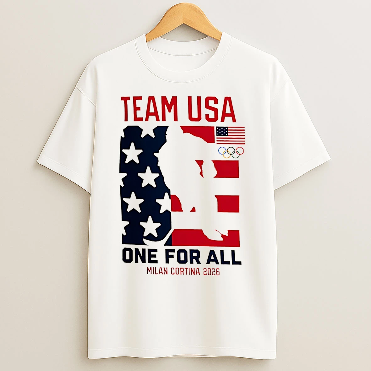Classic Team Usa Hockey One For All Milan Cortina 2026 Winter Olympics Heart Of Gold T Shirts