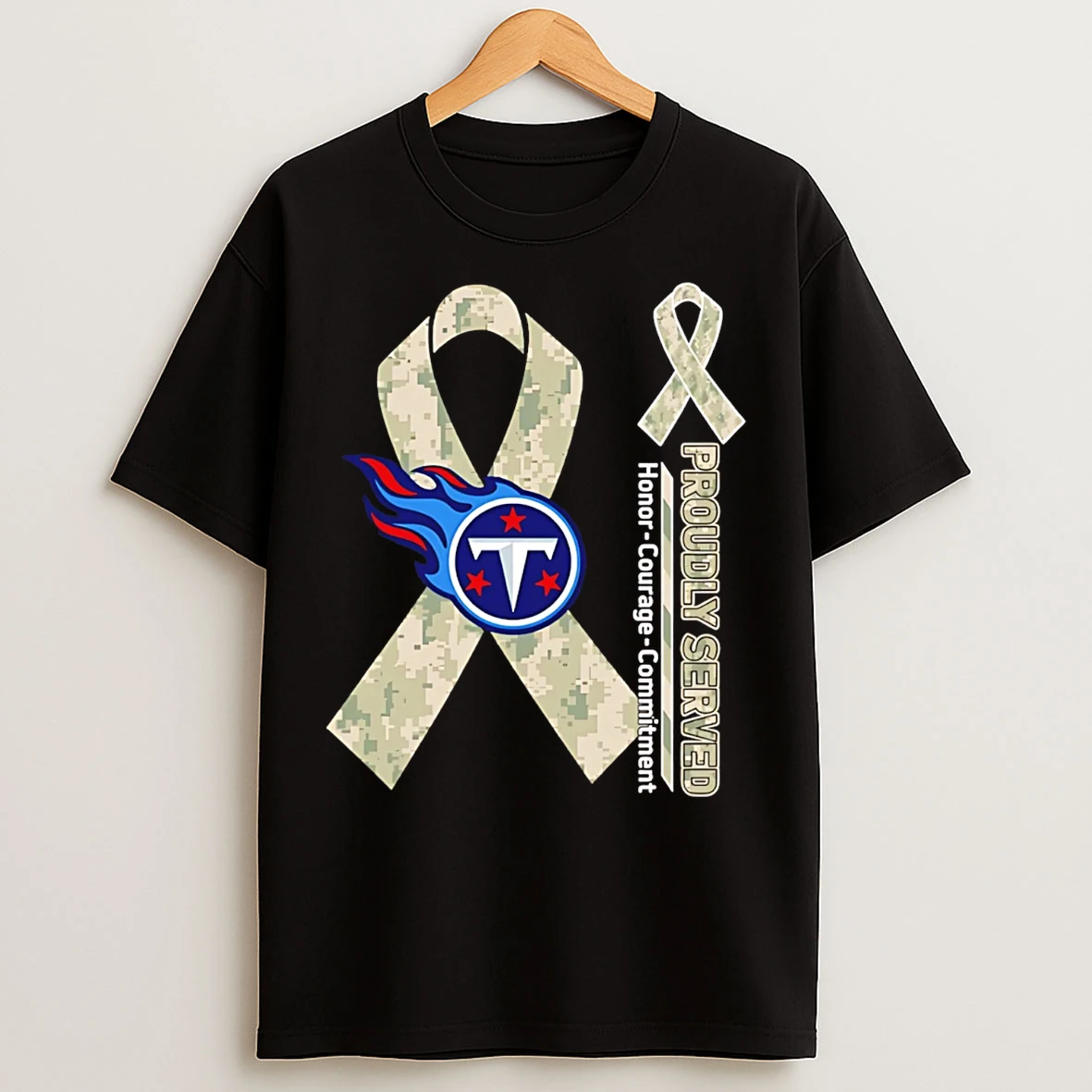 Classic Tennessee Titans Proudly Served Honor Courage Commitment T Shirts