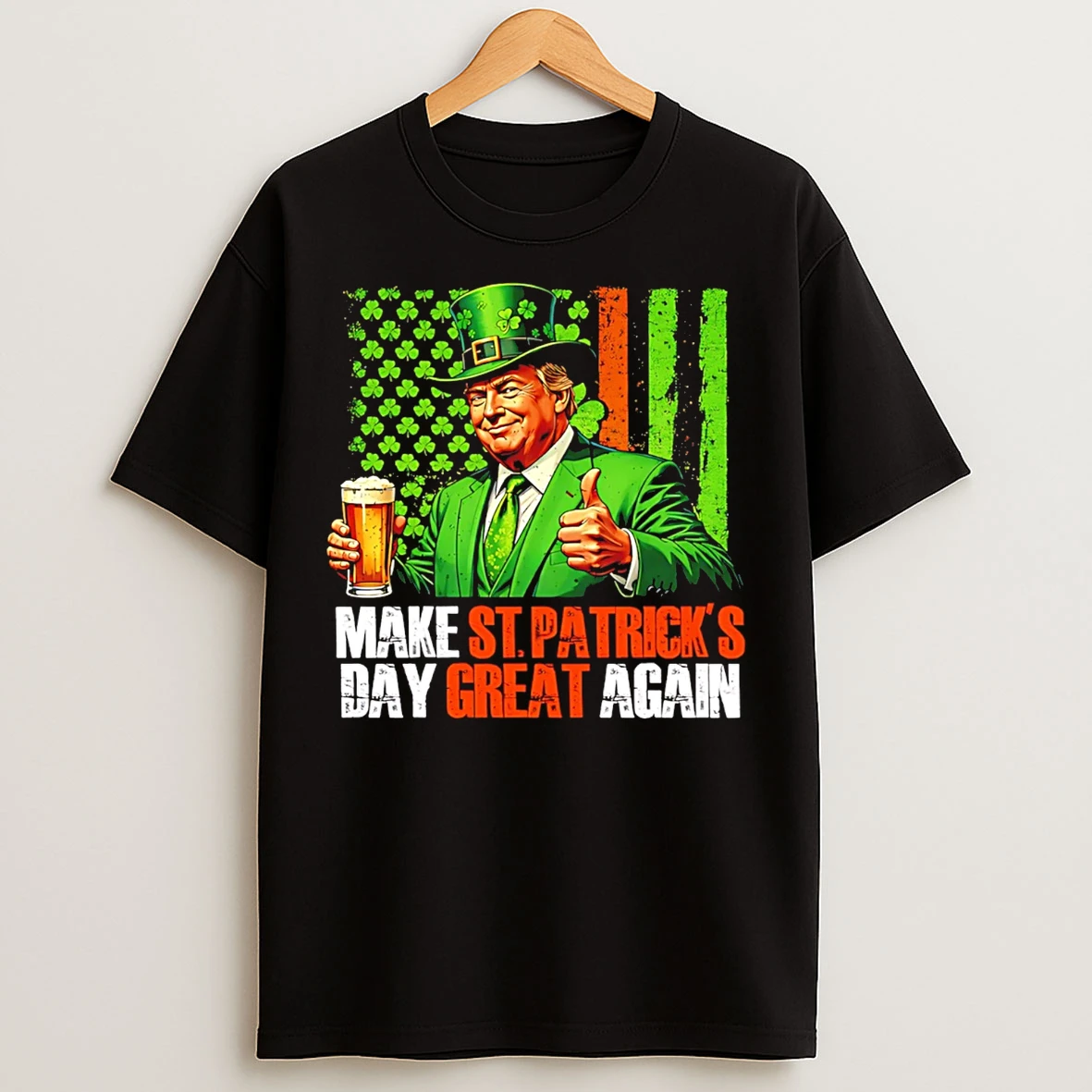 Classic Trump Make St Patricks Day Great Again Flag T Shirts
