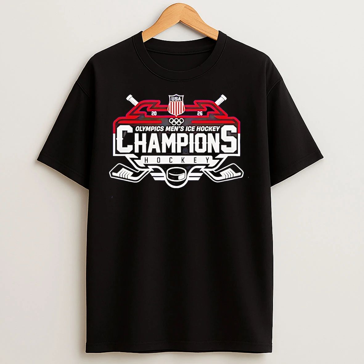 Classic Usa 2026 Olympics Ice Hockey Champions Logo T Shirts