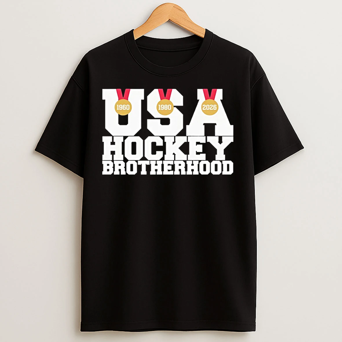 Classic Usa Hockey Brotherhood Olympic Gold Medals 1960 1980 And 2026 T Shirts