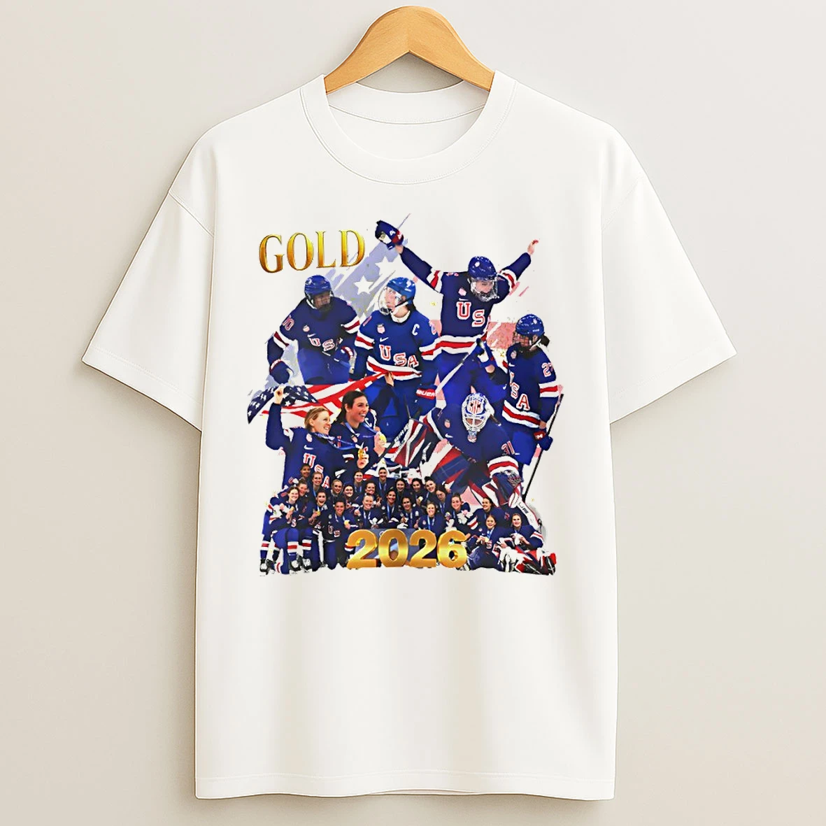 Classic Usa Hockey Champions Olympic 2026 Gold Milano Cortina 2026 Winter T Shirts