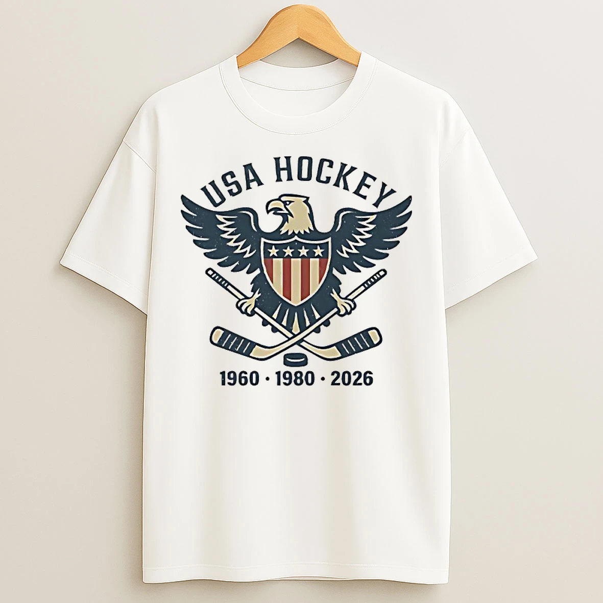 Classic Usa Hockey Eagle 1960 1980 2026 T Shirts