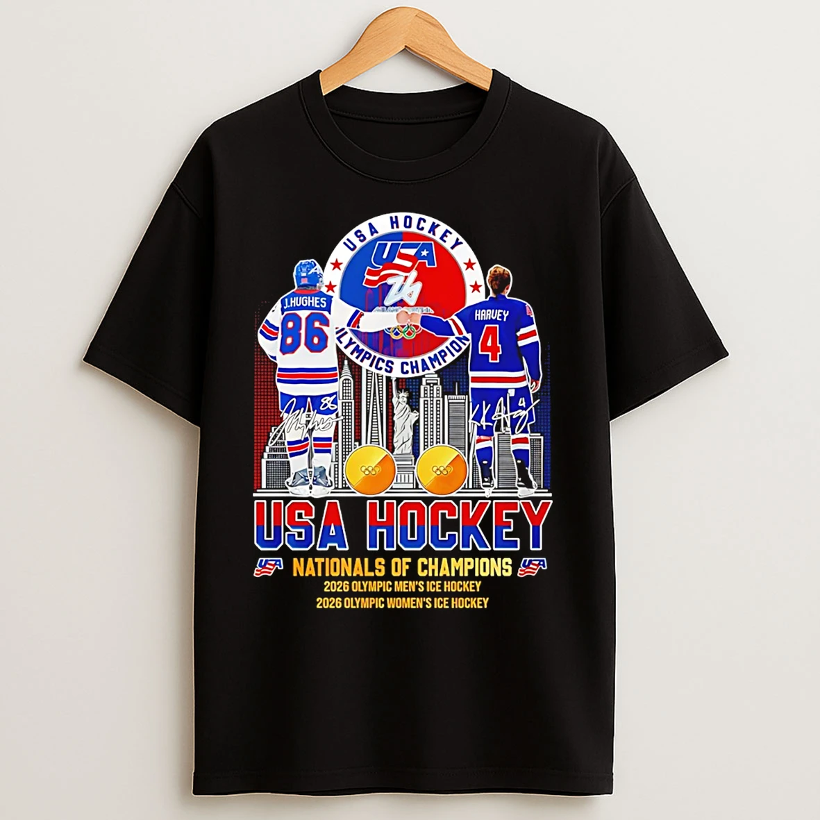 Classic Usa Hockey National Of Champions Olympics Mens And Womens Ice Hockey T Shirts