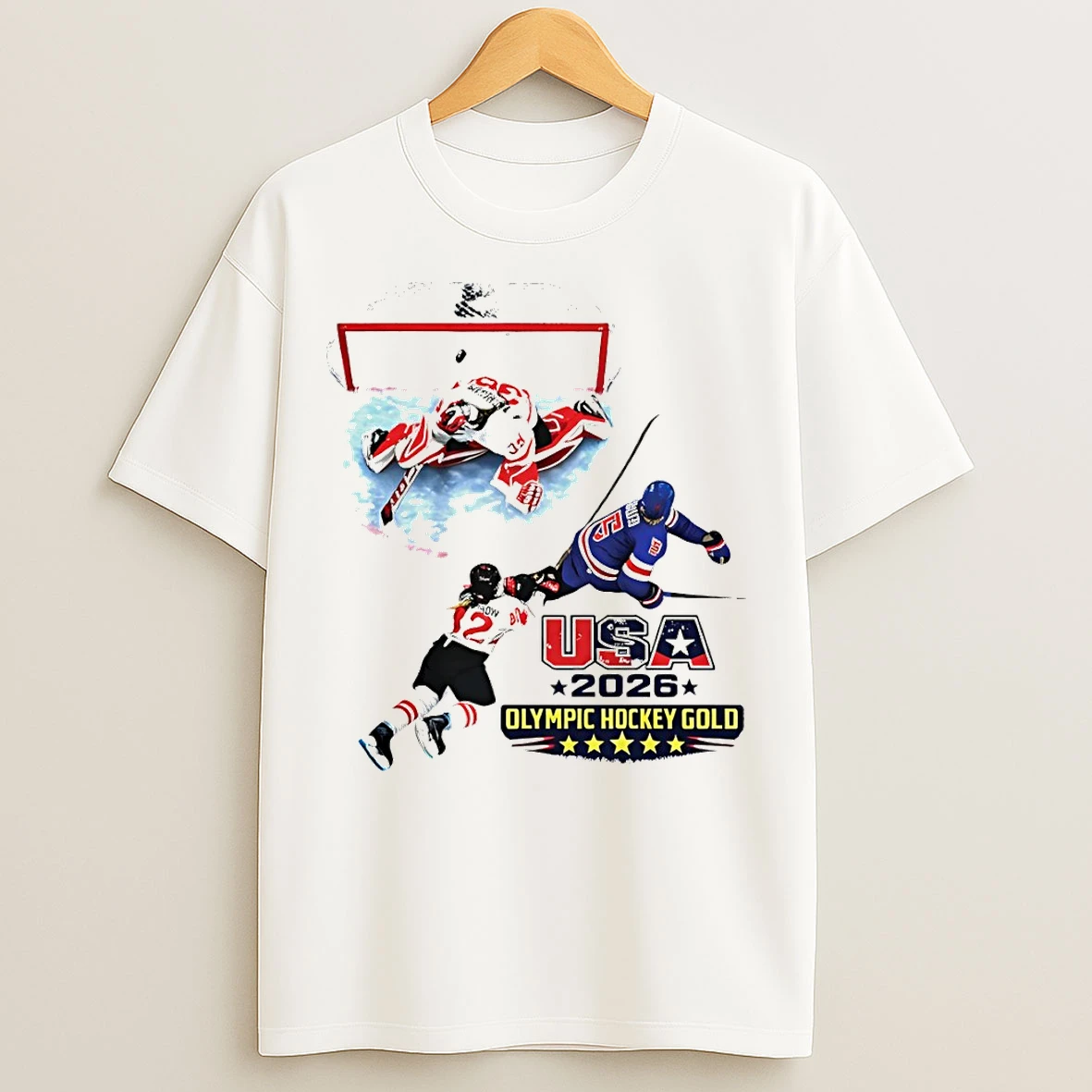 Classic Usa Hockey Olympic Hockey Gold Milano Cortina 2026 American Vintage T Shirts
