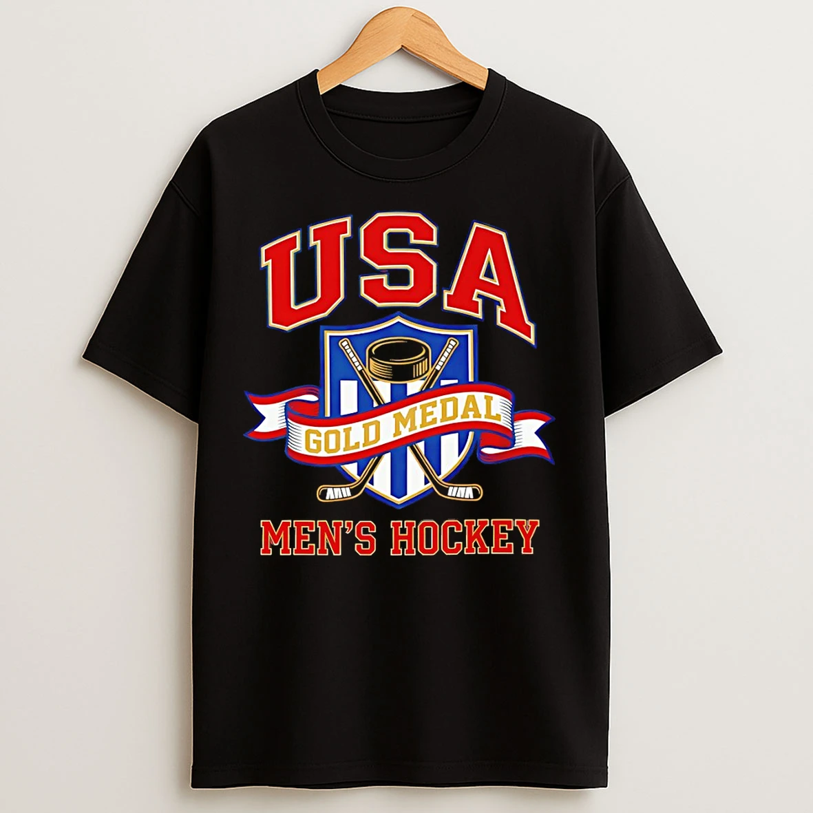 Classic Usa Mens Hockey Gold Medal Red White Blue Usa Sports Team Championship T Shirts