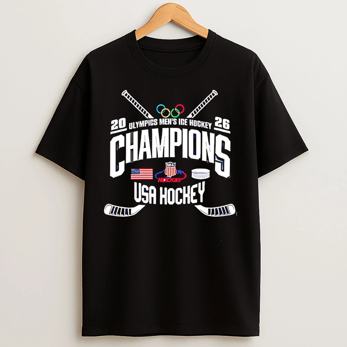 Classic Usa Mens Ice Hockey Team Olympic Champs 2026 T Shirts