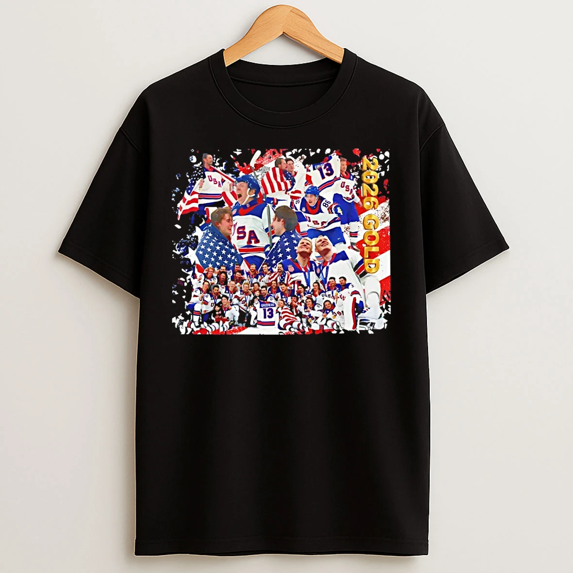 Classic Usa Mens Olympic Hockey World Champions Est 2026 T Shirts