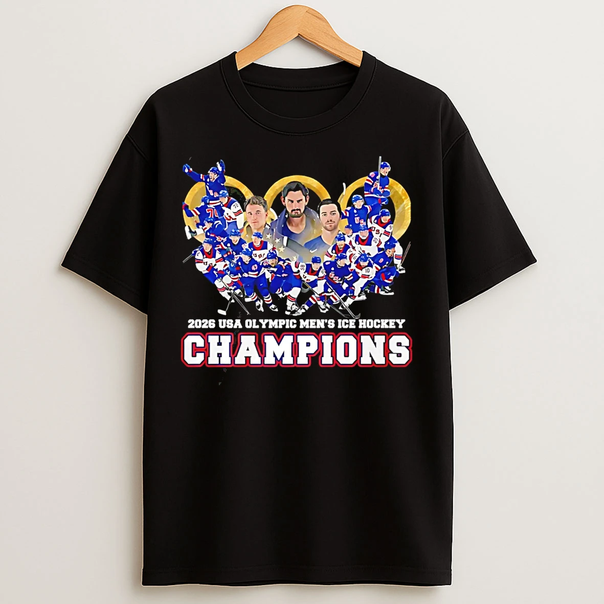 Classic Usa Olympic Mens Ice Hockey Champions 2026 All Team T Shirts