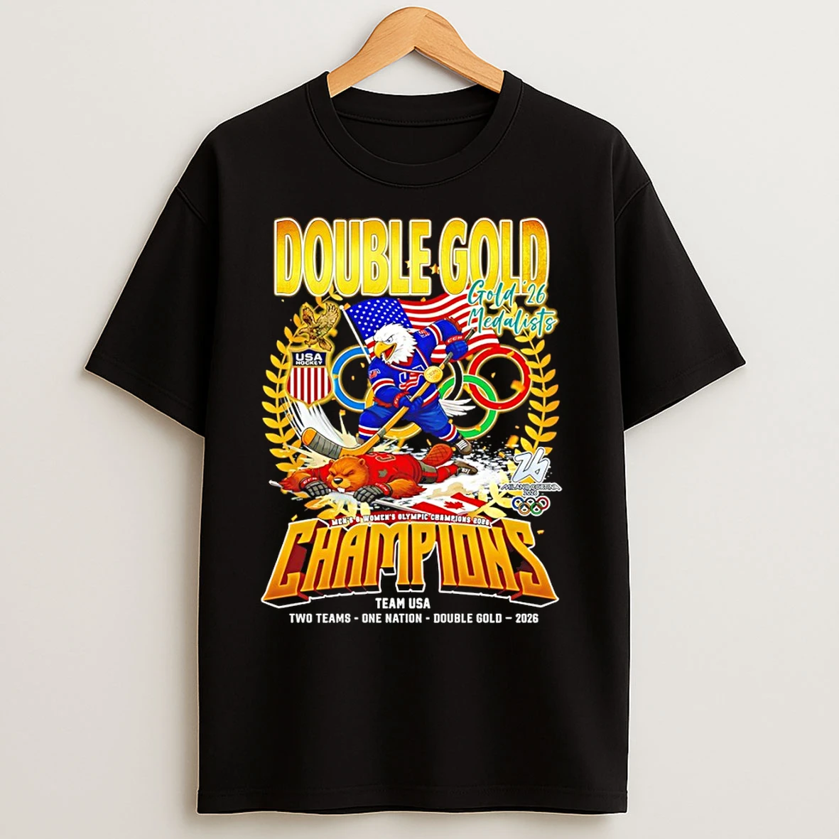 Classic Usa Beat Canada Double Gold 26 Medalists Olympic Champions 2026 Team Usa T Shirts