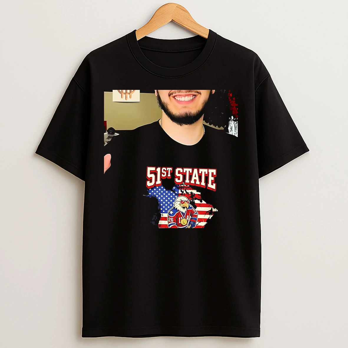 Classic Usa Hockey 51st State Gold Medal Mascot Tee T Shirts